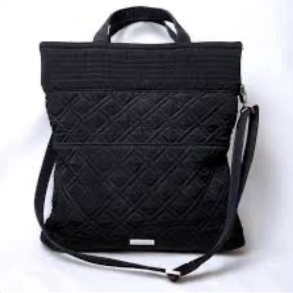 Vera Bradley Black Quilted “The Commuter” Tote Bag w/ Removable Adjustable Strap